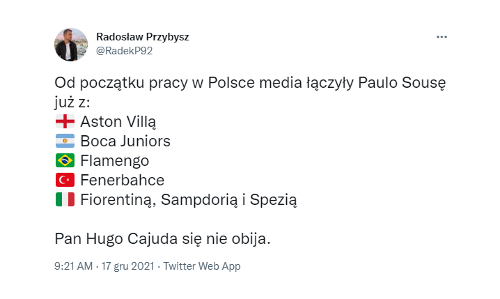 WSZYSTKIE kluby, które wykazywały ostatnio ZAINTERESOWANIE Paulo Sousą!